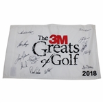 Jack Nicklaus, Gary Player, & Ten others Signed 2018 The 3M Greats of Golf Flag JSA ALOA