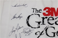 Jack Nicklaus, Gary Player, & Ten others Signed 2018 The 3M Greats of Golf Flag JSA ALOA