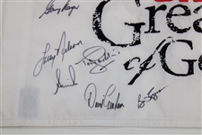 Jack Nicklaus, Gary Player, & Ten others Signed 2018 The 3M Greats of Golf Flag JSA ALOA