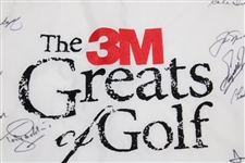 Jack Nicklaus, Gary Player, & Ten others Signed 2018 The 3M Greats of Golf Flag JSA ALOA