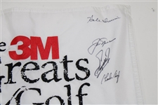 Jack Nicklaus, Gary Player, & Ten others Signed 2018 The 3M Greats of Golf Flag JSA ALOA