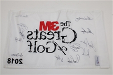 Jack Nicklaus, Gary Player, & Ten others Signed 2018 The 3M Greats of Golf Flag JSA ALOA