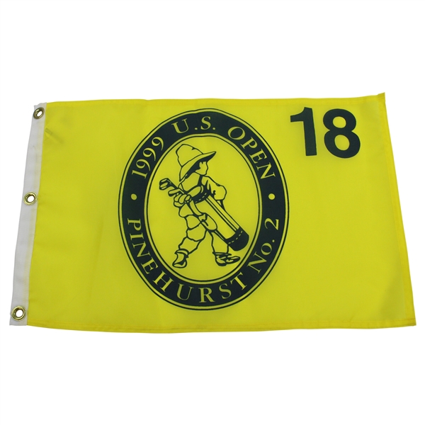 1999 US Open at Pinehurst No. 2 Yellow 18 Flag with Original Tag - Payne Stewart Final Victory