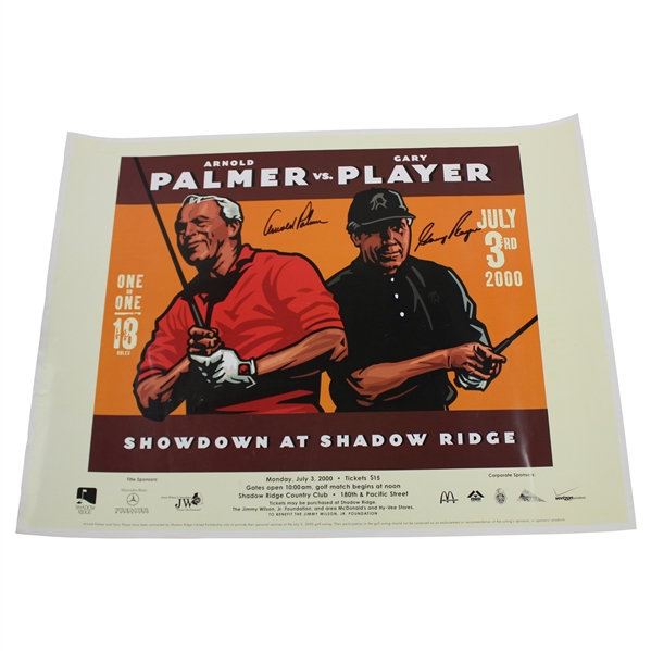 Arnold Palmer & Gary Player Signed 2000 Showdown at Shadow Ridge Poster JSA ALOA