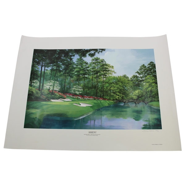1995 Amen Golden Bell The 12th at Augusta Ltd Ed Print Signed by Artist Andrea V. OShea