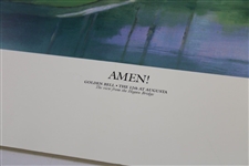 1995 'Amen' Golden Bell The 12th at Augusta Ltd Ed Print Signed by Artist Andrea V. O'Shea