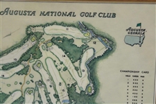 1968 Augusta National Golf Club George Cobb Course Map on Wooden Plaque Contestant Gift