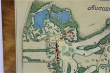1968 Augusta National Golf Club George Cobb Course Map on Wooden Plaque Contestant Gift