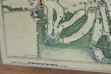 1968 Augusta National Golf Club George Cobb Course Map on Wooden Plaque Contestant Gift
