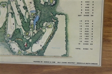 1968 Augusta National Golf Club George Cobb Course Map on Wooden Plaque Contestant Gift