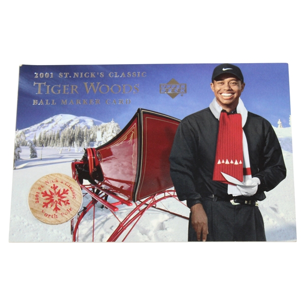 Tiger Woods 2001 Upper Deck St. Nicks Classic North Pole Ball Marker Card