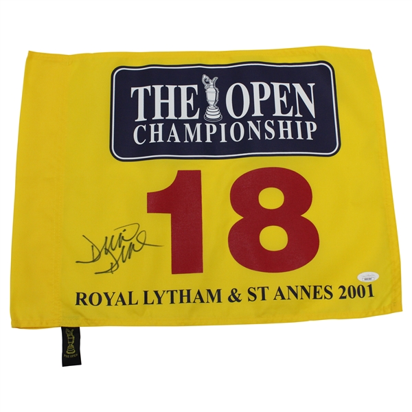 David Duval Signed 2001 OPEN at Royal Lytham & St. Annes Flag JSA #RR90589