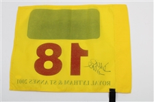 David Duval Signed 2001 OPEN at Royal Lytham & St. Annes Flag JSA #RR90589