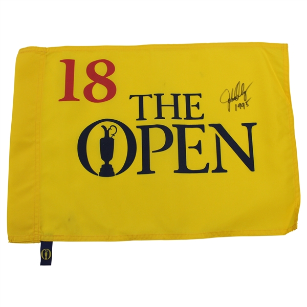 John Daly Signed 1995 The OPEN at St. Andrews Flag with 1995 JSA ALOA