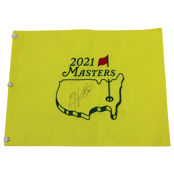 Hideki Matsuyama Signed 2021 Masters Embroidered Flag PSA/DNA #AK00814