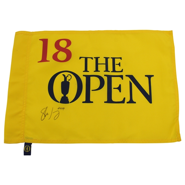 Shane Lowry Signed 2019 OPEN Yellow Screen Flag  with /2019 JSA ALOA
