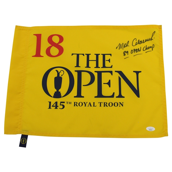 Mark Calcavecchia Signed The OPEN at Royal Troon Flag with 89 OPEN Champ JSA #NN38502