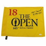 Mark Calcavecchia Signed The OPEN at Royal Troon Flag with 89 OPEN Champ JSA #NN38502