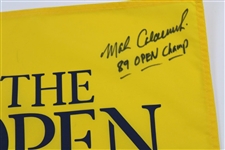 Mark Calcavecchia Signed The OPEN at Royal Troon Flag with '89 OPEN Champ' JSA #NN38502