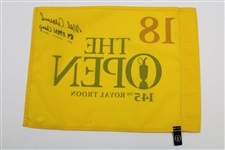 Mark Calcavecchia Signed The OPEN at Royal Troon Flag with '89 OPEN Champ' JSA #NN38502