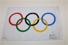 Nelly Korda Signed Unofficial Olympic Rings Golf Flag with 'Gold 2021' PSA/DNA #AK41906