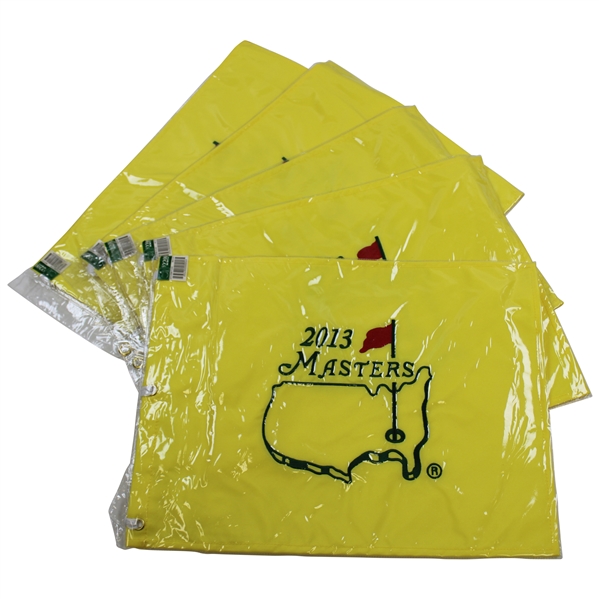 Five (5) 2013 Masters Embroidered Flags