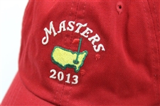 Two (2) 2013 Masters Caddy Hats - Red & Stone - Unworn with Original Tags