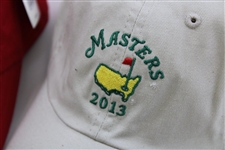 Two (2) 2013 Masters Caddy Hats - Red & Stone - Unworn with Original Tags
