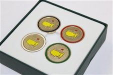 Masters Tournament Hat Clip, Money Clip, 4 Pack Ball Markers - All Undated
