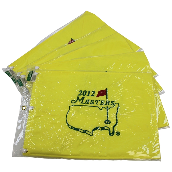 Five (5) 2012 Masters Embroidered Flags in Original Sleeves