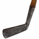 Circa 1850-1860 Unknown Maker Squarish Toe Dual Sided Putter with Shark Teeth Nicking 