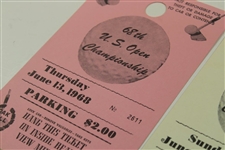 1968 US Open Oak Hill Country Club Final Rd (6/16/1968) Ticket with Three Parking Passes (Thurs., Sat., Sunday)