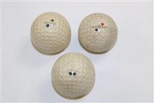 Three (3) Classic Dimple Golf Balls - Spalding Top-Flite, Tournament, & Witch