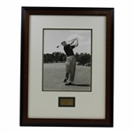 Ben Hogan Follow-Through Pose B&W Photo with "Ben Hogan - 1957" Plate - Framed