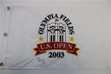 Five (5) Signed US Open Embroidered & Screen Flags JSA ALOA