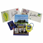 Jean van de Velde Signed 1999 OPEN Sunday Order Sheet, Badge & Two Comm. Postcards JSA ALOA