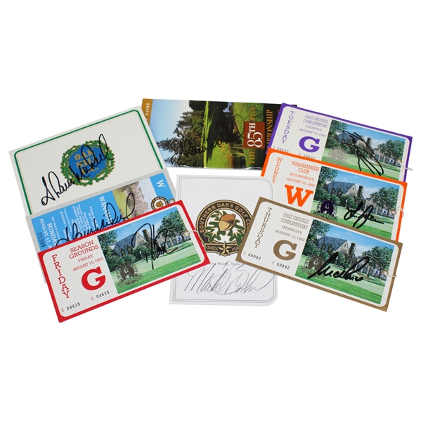 Eight (8) Signed PGA Championship Tickets, Pamphlets, & Scorecards - Various Years JSA ALOA