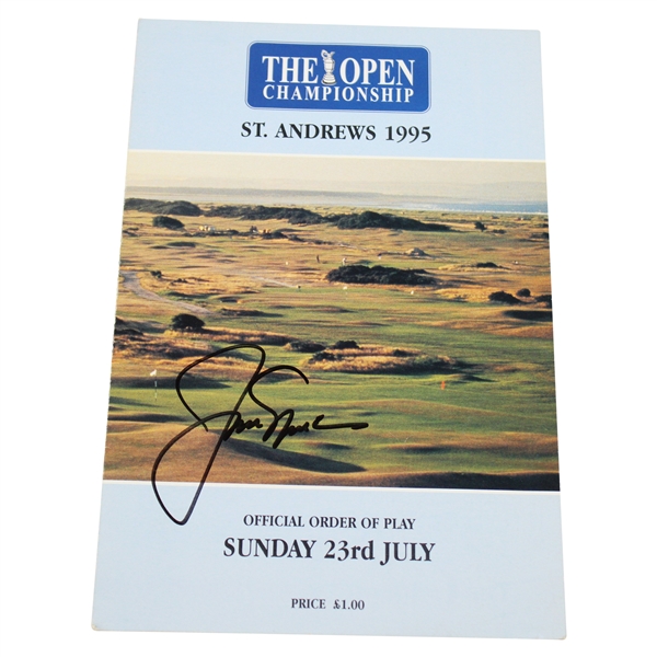 Jack Nicklaus Signed 1995 OPEN Championship at St. Andrews Sunday Order of Play JSA ALOA