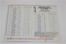 Jack Nicklaus Signed 1995 OPEN Championship at St. Andrews Sunday Order of Play JSA ALOA
