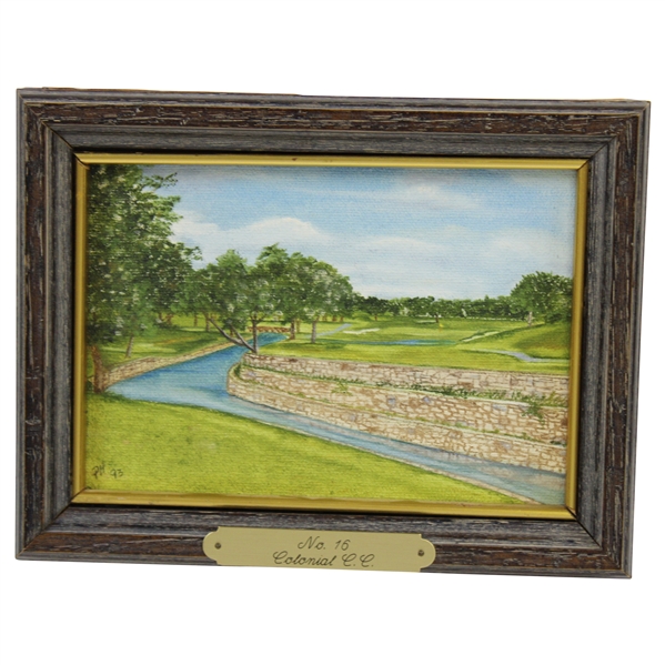 Small Colonial Country Club Hole #16 Art Print on Canvas - Framed