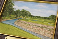 Small Colonial Country Club Hole #16 Art Print on Canvas - Framed