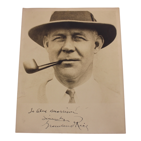 Grantland Rice Signed Alex Morrison Photo to Alex Morrison! JSA ALOA