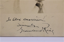 Grantland Rice Signed Alex Morrison Photo to Alex Morrison! JSA ALOA