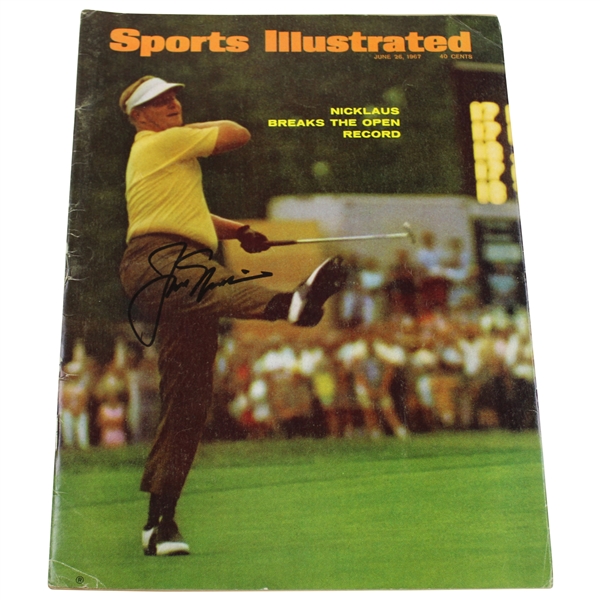 Jack Nicklaus Signed 1967 Sports Illustrated Breaks the Open Record Magazine - June 26th JSA ALOA