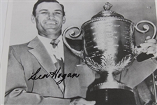 Ben Hogan Signed Black and White Holding PGA Trophy Magazine Page JSA #XX49037
