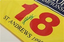 John Daly Signed 1995 OPEN at St. Andrews Yellow Screen Flag JSA ALOA