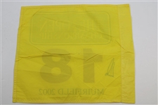 Ernie Els Signed 2002 OPEN at Muirfield Yellow Screen Flag JSA ALOA