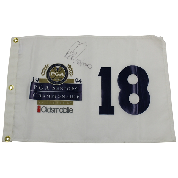 Lee Trevino Signed 1994 PGA Seniors Championship White Flag JSA ALOA