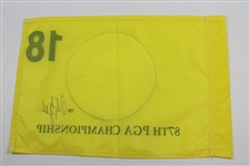 Phil Mickelson Signed 2005 PGA Championship at Baltusrol Yellow Screen Flag JSA ALOA