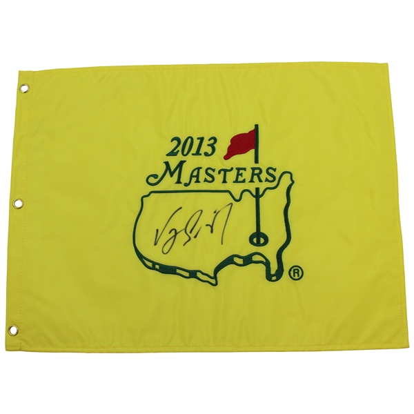 VJ Singh Signed 2013 Masters Embroidered Flag JSA ALOA